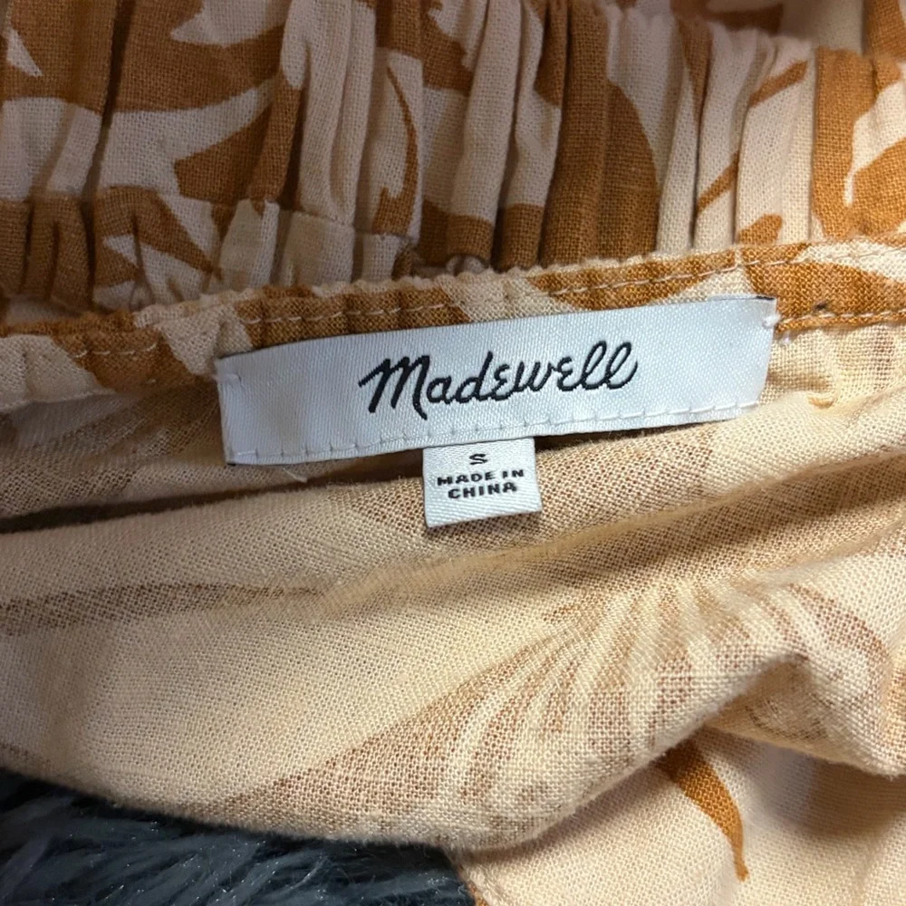 MADEWELL Women's summer beach boho Orange Linen-Blend Cami Midi Dress small - Picture 4 of 15